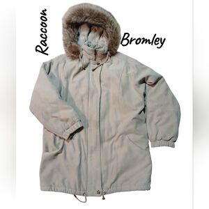 Bromley Sport Women's Size Medium Winter Coat with Raccoon Fur Trim Hood